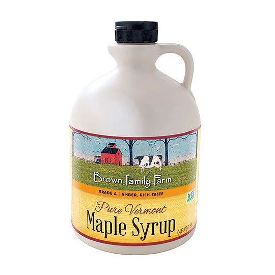Grade A Amber Color Rich Taste Vermont Maple Syrup, 64 oz. Jug
