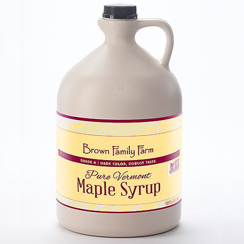 Grade A Dark Color Robust Taste Vermont Maple Syrup, 1 Gallon Jug
