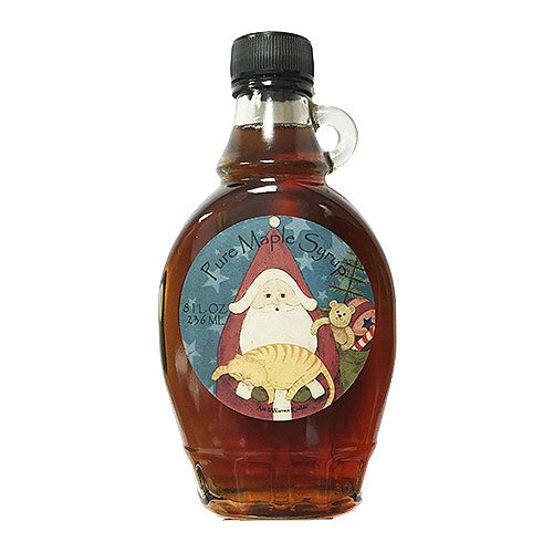 Grade A Dark Color Robust Taste Vermont Maple Syrup, 8 oz. Santa Bottle