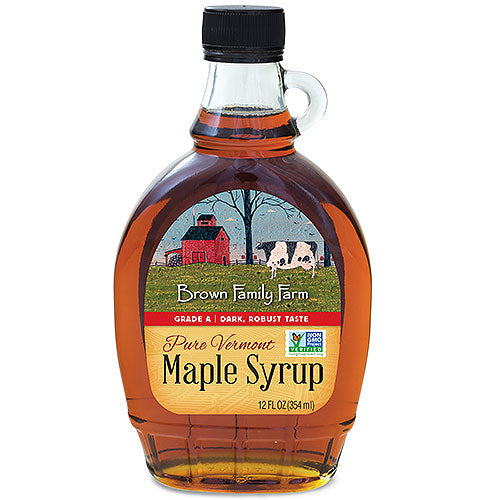 Grade A Dark Color Robust Taste Vermont Maple Syrup, 12 oz.