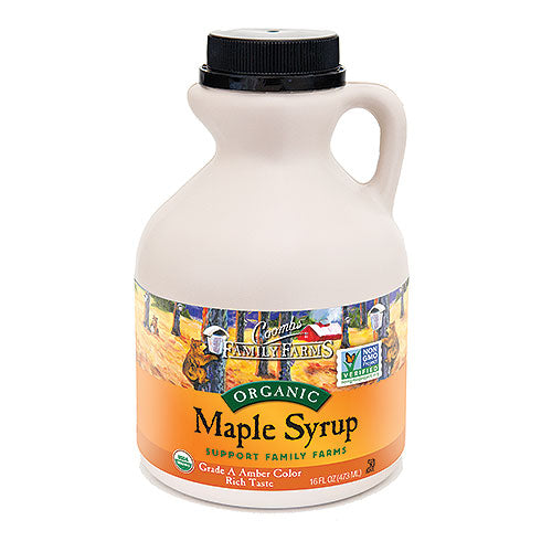 Grade A Amber Color Rich Taste Organic Maple Syrup, 16 oz. Jug