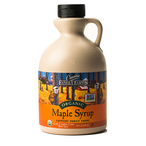 Grade A Amber Color Rich Taste Organic Maple Syrup, 32 oz. Jug