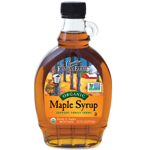 Grade A Amber Color Rich Taste Organic Maple Syrup, 12 oz.