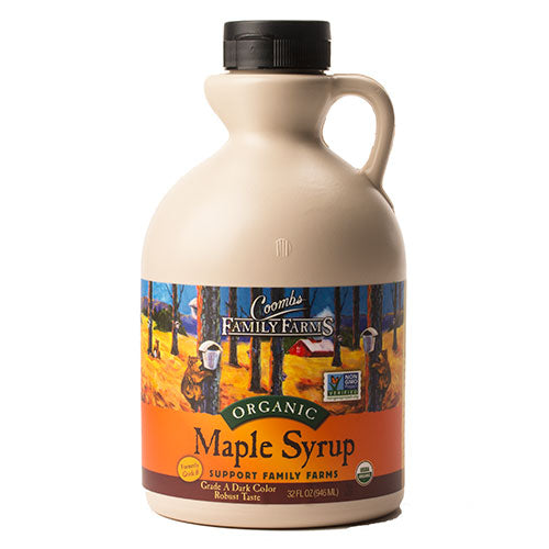 Grade A Dark Color Robust Taste Organic Maple Syrup, 32 oz. Jug